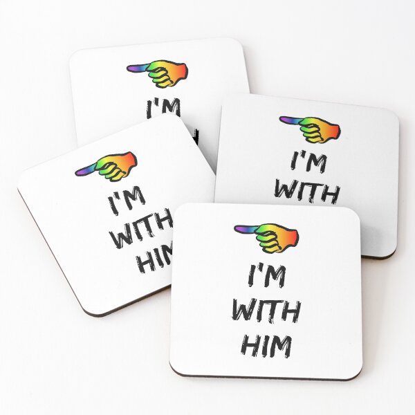 Item preview, I'm With Him, LGBT gay pride designed and sold by claudiasartwork.