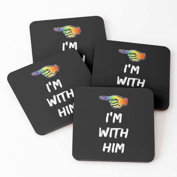 Item preview, I'm With Him, LGBT gay pride - white designed and sold by claudiasartwork.