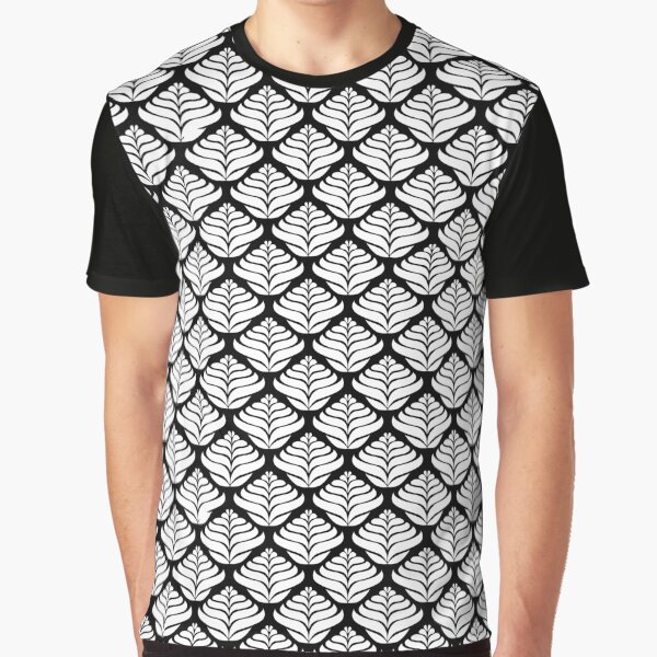 Simple Leaf Inspired Geometric Pattern Graphic T-Shirt