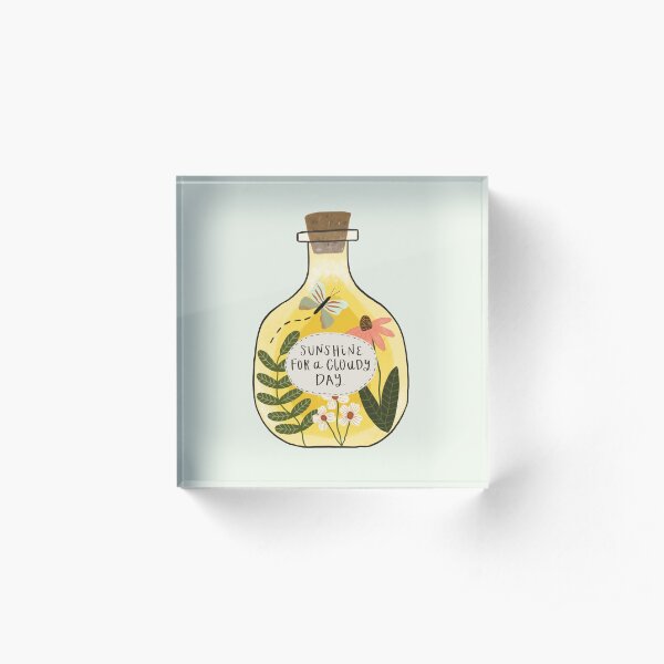 Bottle of Sunshine for Cloudy Days Acrylic Block