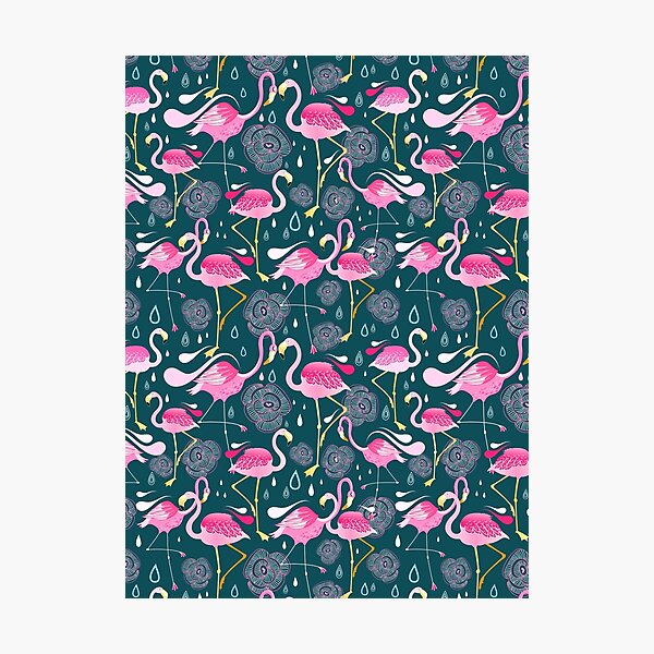 pattern with flamingos Photographic Print