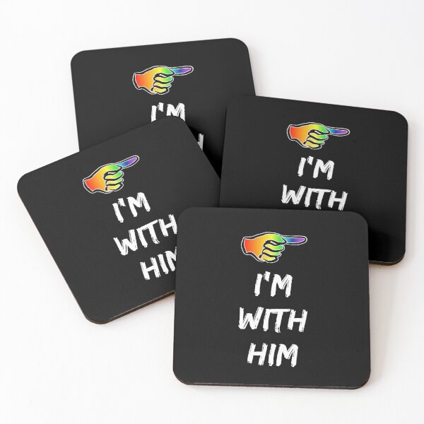 Item preview, I'm With Him, LGBT gay pride - white designed and sold by claudiasartwork.