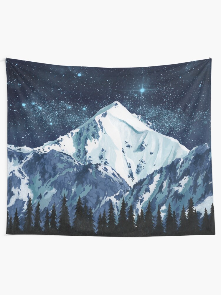 Alternate view of Alaska Night Sky 1 Tapestry