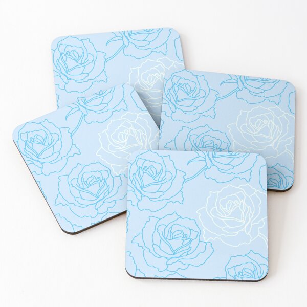 Item preview, Blue and White Sketched Flowers designed and sold by Poetic Patterns Studio.