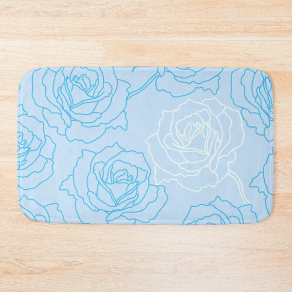 Item preview, Blue and White Sketched Flowers designed and sold by Poetic Patterns Studio.