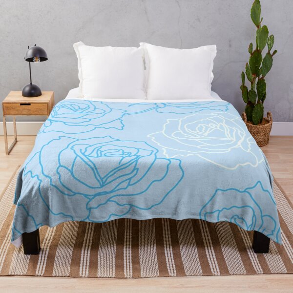 Item preview, Blue and White Sketched Flowers designed and sold by Poetic Patterns Studio.