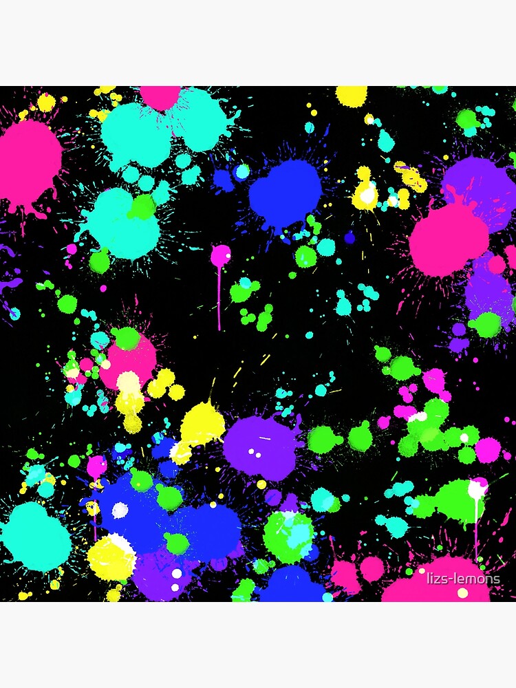 "Neon Paint Splatters" Art Print for Sale by lizslemons Redbubble