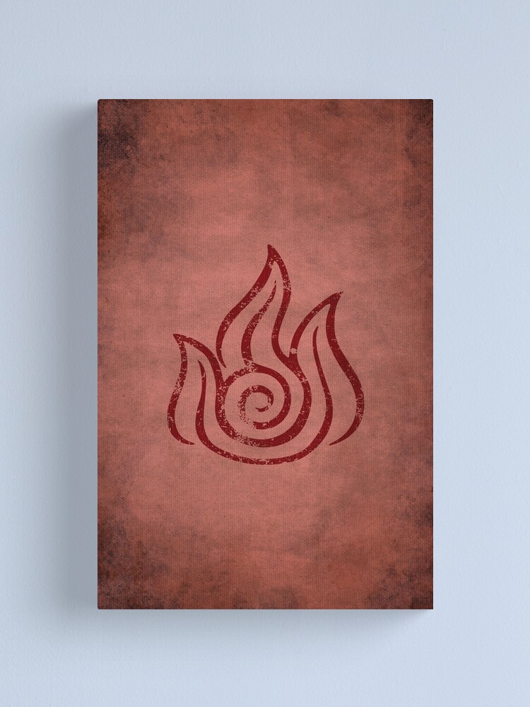 Alternate view of Firebending Logo · Distressed Canvas Print