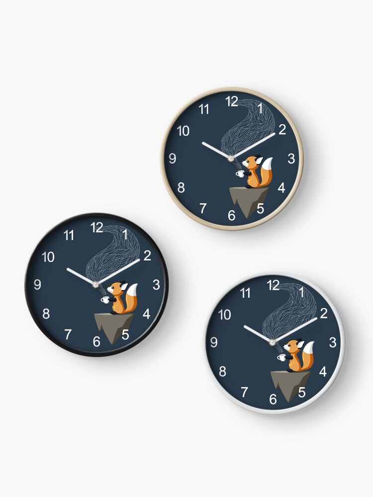 Thumbnail 3 of 4, Clock, Fox Tea designed and sold by freeminds.