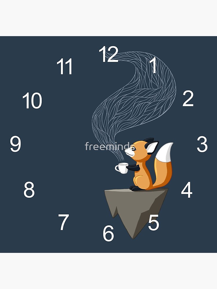 Thumbnail 4 of 4, Clock, Fox Tea designed and sold by freeminds.