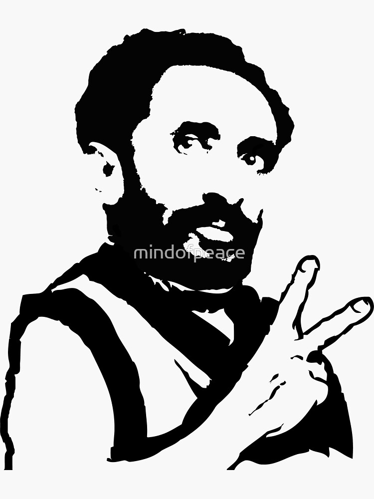 Thumbnail 3 of 3, Sticker, Haile Selassie Peace Sign Symbol designed and sold by mindofpeace.
