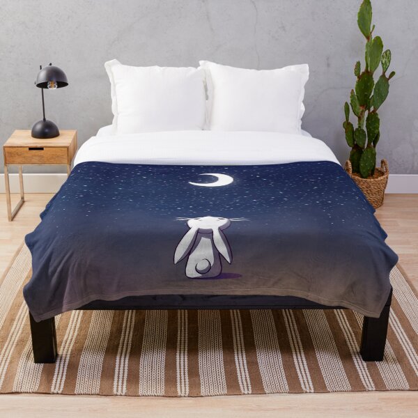 Moon Bunny Throw Blanket