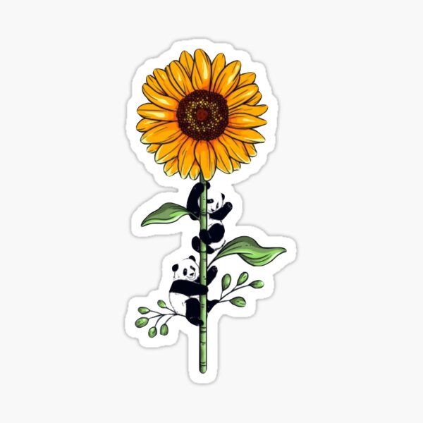 Item preview, Pandas Climbing Sunflower Bamboo designed and sold by annascondaa.