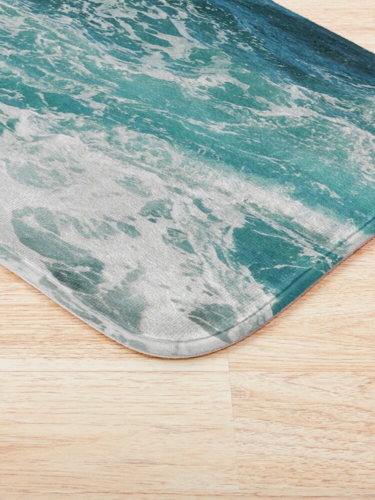 Alternate view of Blue Ocean Waves Bath Mat