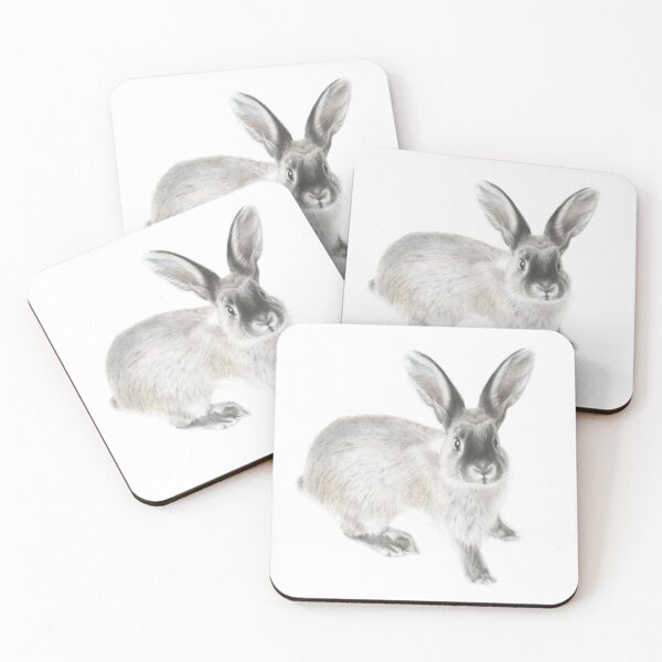 Cute Rabbit Coasters (Set of 4)