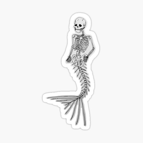 Skeleton Mermaid Sticker By Natalieebee Redbubble