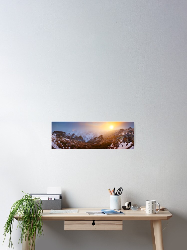Thumbnail 2 of 3, Poster, Foggy Dawn, Mt Howitt, Victoria, Australia designed and sold by Chockstone.