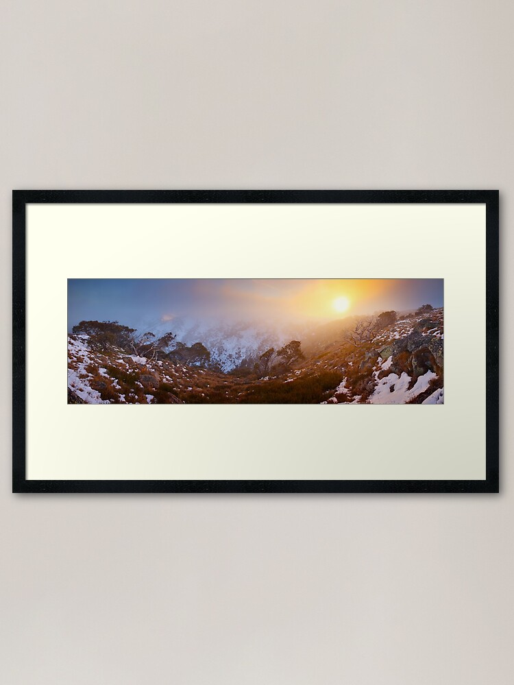 Thumbnail 1 of 7, Framed Art Print, Foggy Dawn, Mt Howitt, Victoria, Australia designed and sold by Chockstone.