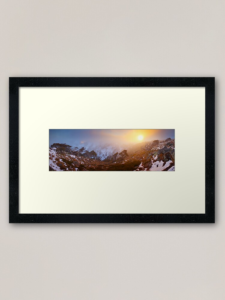 Thumbnail 1 of 7, Framed Art Print, Foggy Dawn, Mt Howitt, Victoria, Australia designed and sold by Chockstone.