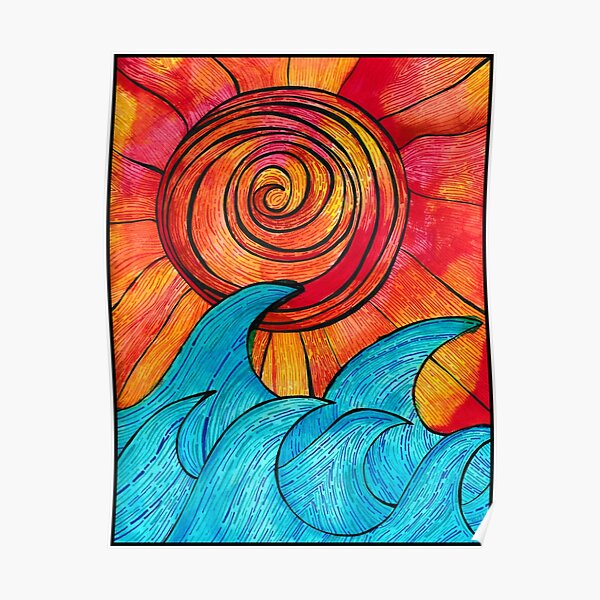 Sun Waves Summer Love Poster
