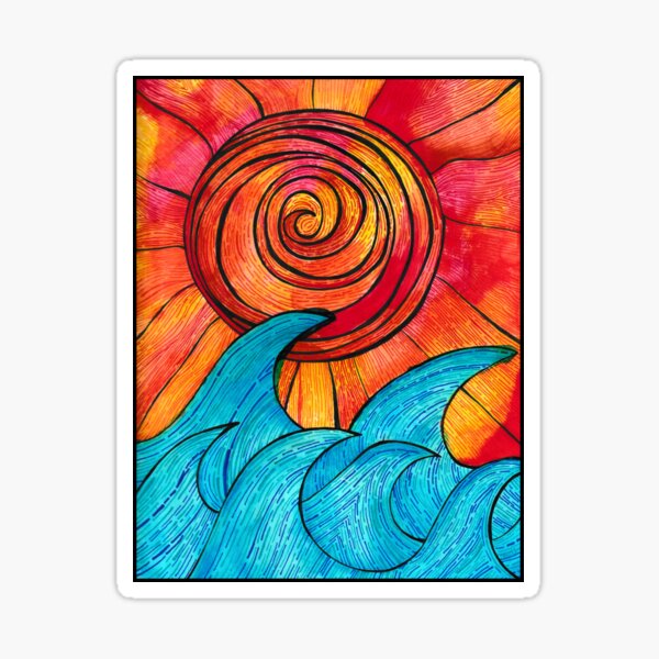Sun Waves Summer Love Sticker
