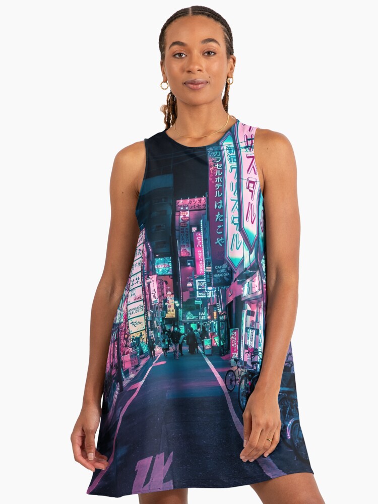 Tokyo - A Neon Wonderland Shinjuku A-Line Dress Tokyo - A Neon Wonderland Shinjuku A-Line Dress