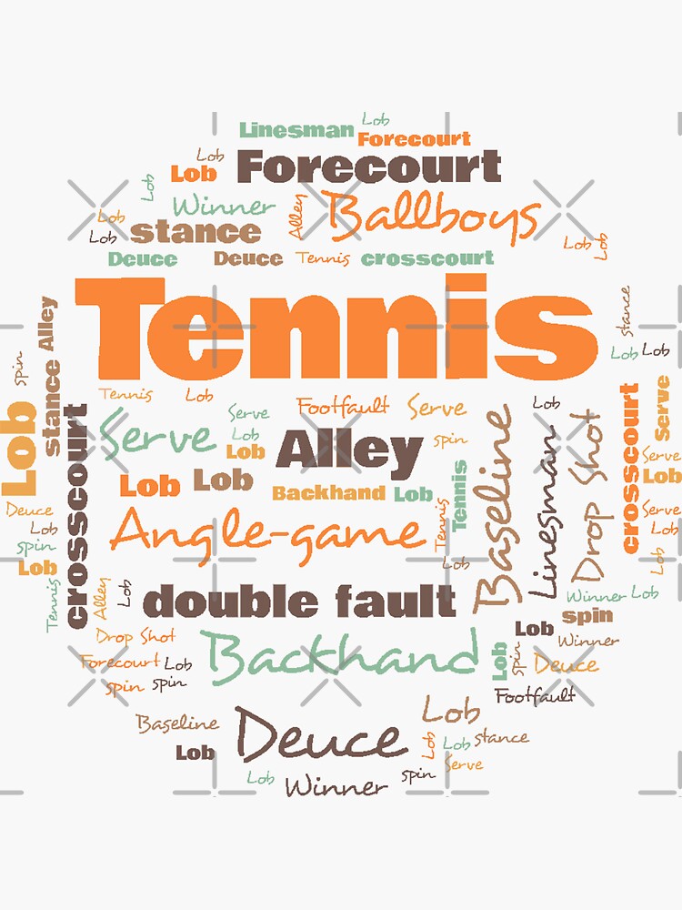 "Tennis Terminology Commonly Used Tennis Terms " Sticker by funnyguy