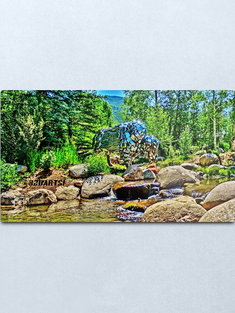 Alternate view of Buffalo, John Denver Park, Roaring Fork River, Aspen Metal Print