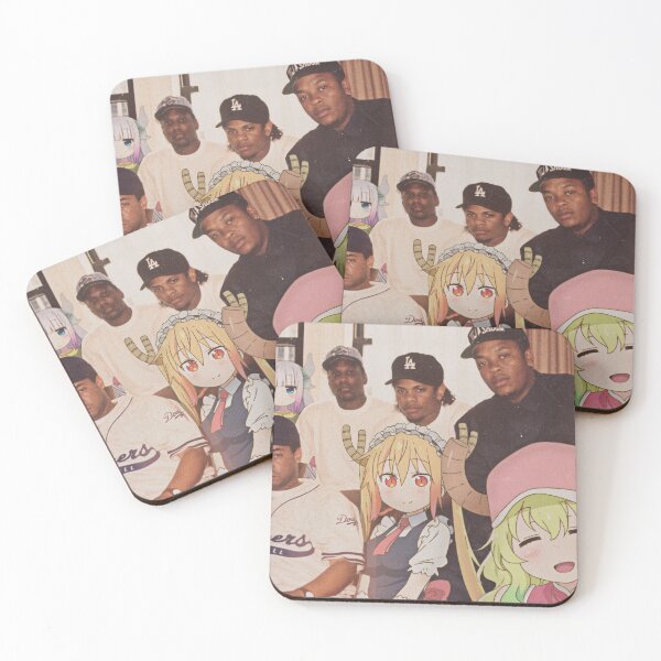 Maid Dragons and their crew Coasters (Set of 4)