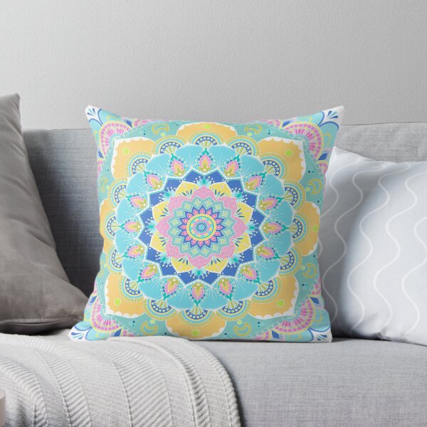 Pastel Mandala Throw Pillow