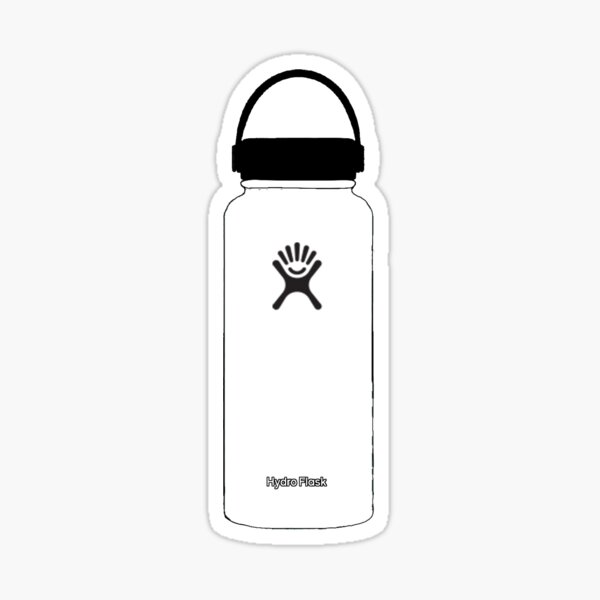 white hydro flask sticker