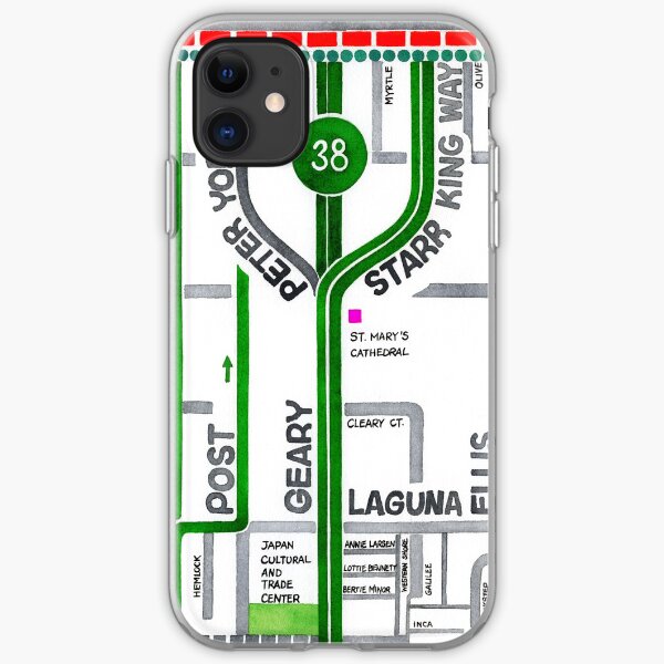 San Francisco map - Cathedral Hill / Japantown iPhone Soft Case
