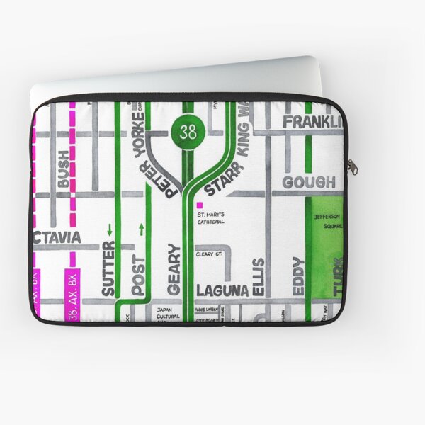 San Francisco map - Cathedral Hill / Japantown Laptop Sleeve