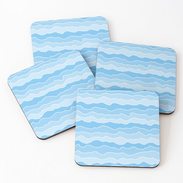 Item preview, Four Shades of Turquoise with White Squiggly Lines designed and sold by ShelleyYlstArt.