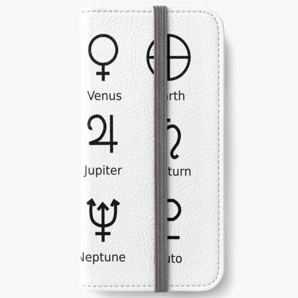 Astronomical Symbols: #Sun, #Mercury, #Venus, #Earth, Mars, Jupiter, Saturn, Uranus, Neptune, Pluto iPhone Wallet