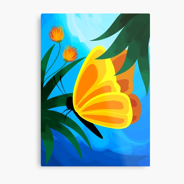 Love of flowers towards the butterfly Metal Print