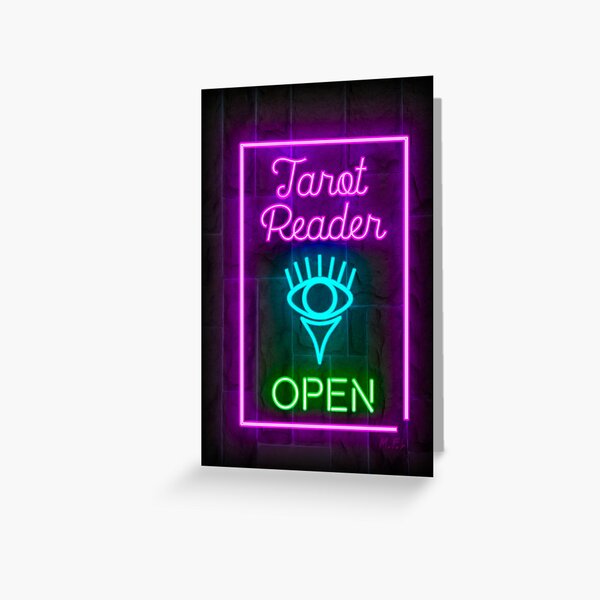 Tarot Reader Neon sign Greeting Card