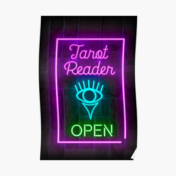 Tarot Reader Neon sign Poster