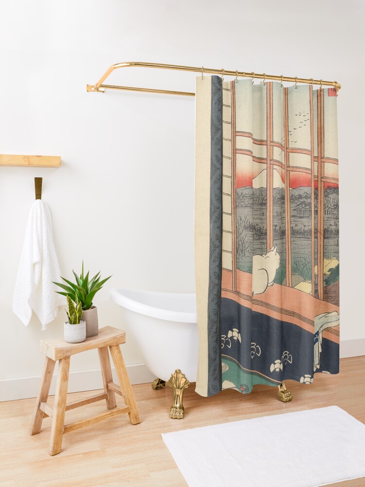 Alternate view of Ricefields And Torinomachi Festival 100 Famous Views Of Edo By Hiroshige Utagawa Shower Curtain