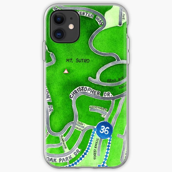 San Francisco map - Mt. Sutro iPhone Soft Case