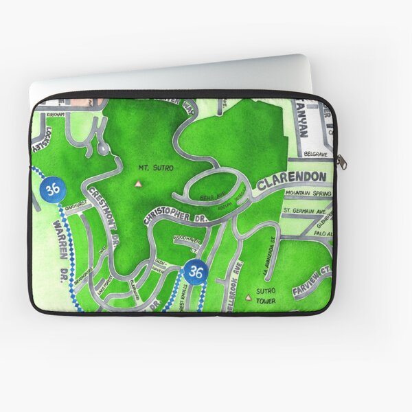 San Francisco map - Mt. Sutro Laptop Sleeve