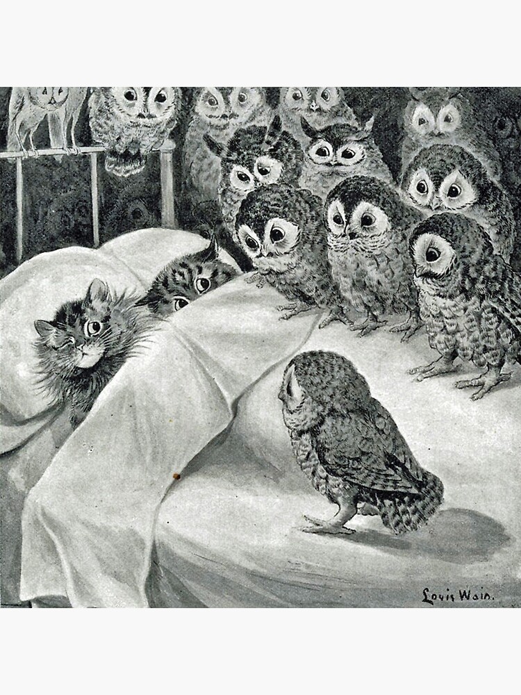 Louis Wain Cat Nightmare Owl Bird by historicalstuff