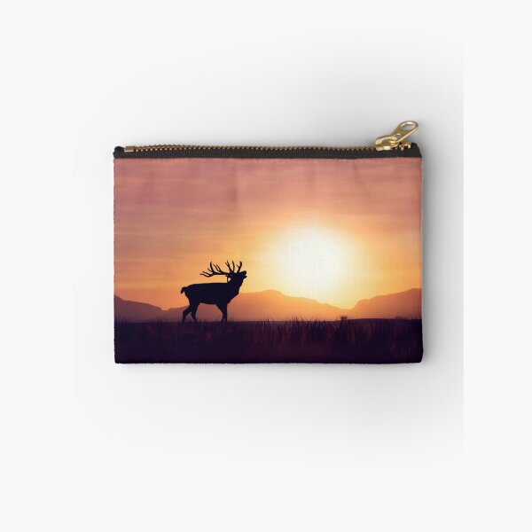 Item preview, Silhouette of deer in the grassland against sunset designed and sold by svetlanna.