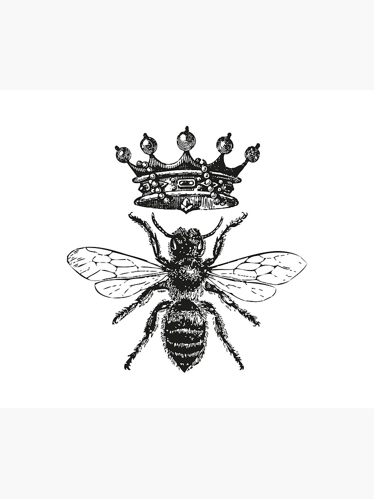 Queen Bee | Vintage Honey Bees | Black and White |  by EclecticAtHeART