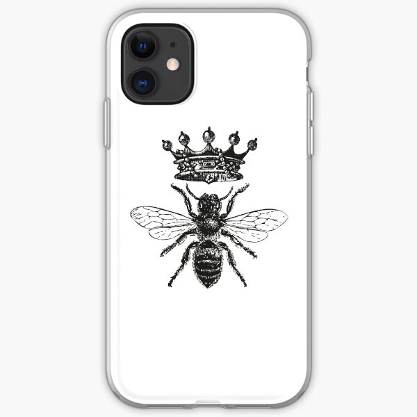 Queen Bee | Vintage Honey Bees | Black and White | iPhone Soft Case
