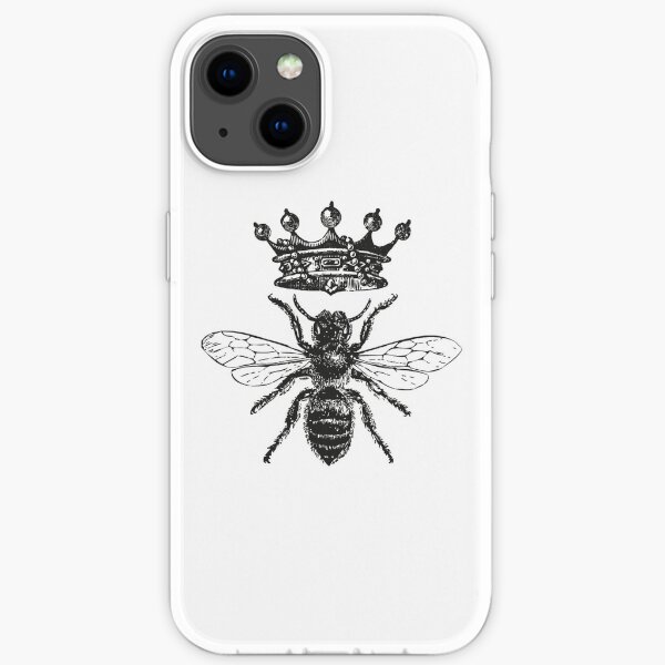 Queen Bee | Vintage Honey Bees | Black and White | iPhone Soft Case