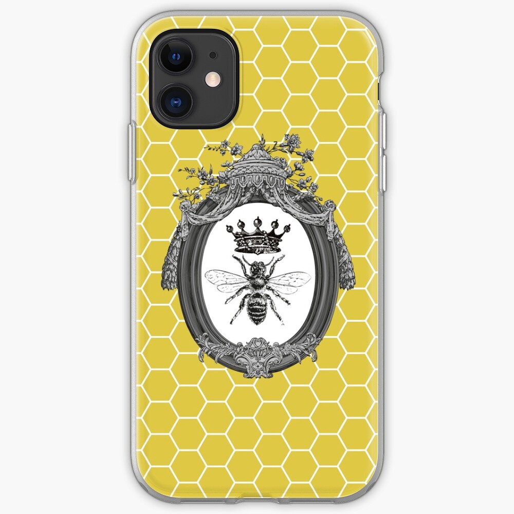 Queen Bee | Vintage Honey Bees | Honeycomb Patterns | iPhone Soft Case