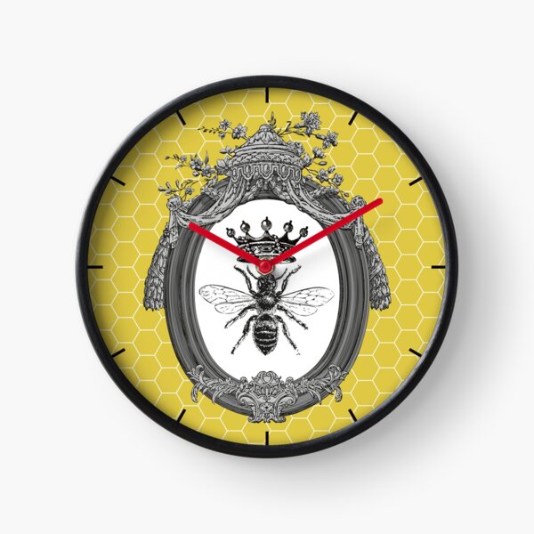 Queen Bee | Vintage Honey Bees | Honeycomb Patterns | Clock