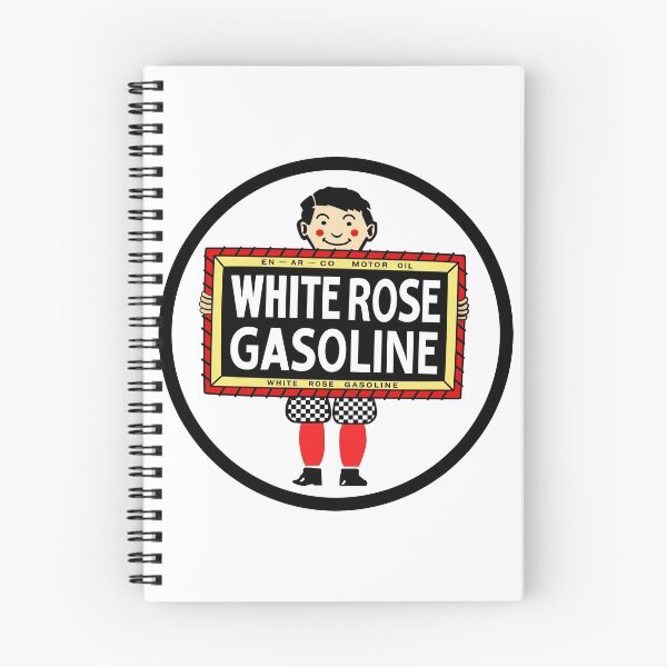 Item preview, White Rose Gasoline. Boy with slate vintage sign. Clean version designed and sold by htrdesigns.