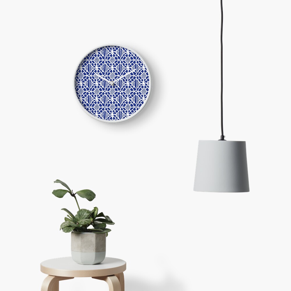 White Crocheted Lace Pattern Clock